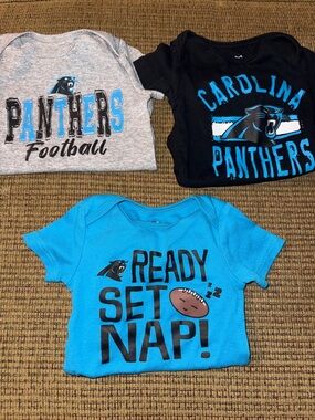 Baby boys Panthers onesies